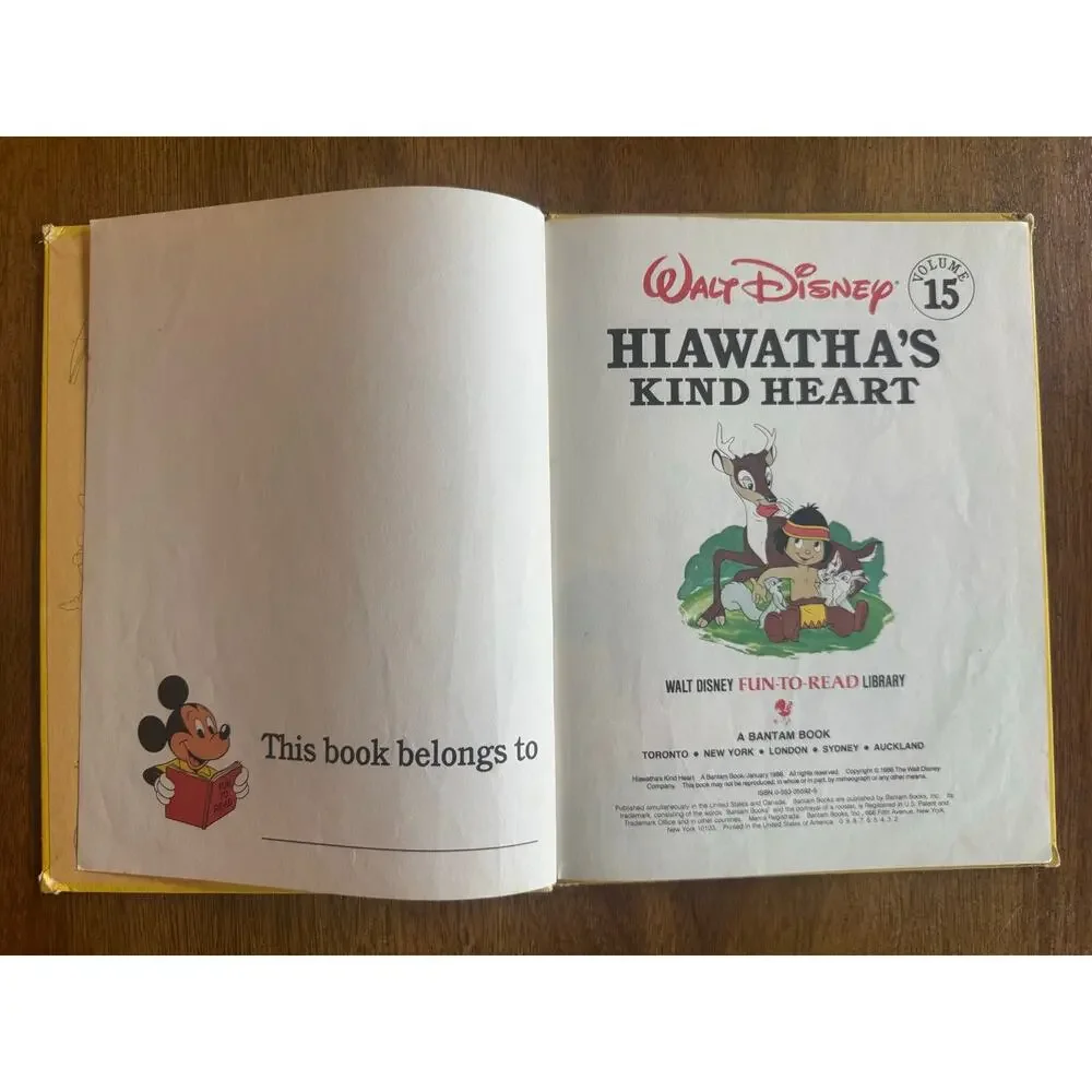 Vintage 1986 Walt Disney Hiawatha's Kind Heart Fun-to-Read Library Vol 15
